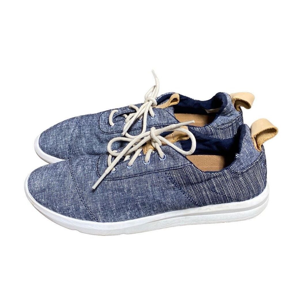 Toms Cabrillo Navy Chambray Casual Shoes Sneaker Size 9